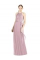 Shirred Halter Neck Long Chiffon Bridesmaid Dress UK