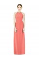 Open Back Shirred Halter Chiffon Bridesmaid Dress UK