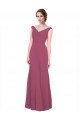 V-Neckline Long Chiffon Bridesmaid Dress with Wide V-Back UK