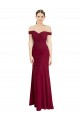 Off the Shoulder Long Chiffon Bridesmaid Dress with Pleats UK