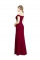 Off the Shoulder Long Chiffon Bridesmaid Dress with Pleats UK