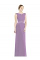 Long Chiffon Bridesmaid Dress with Boat Neckline and Keyhole UK