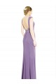 Long Chiffon Bridesmaid Dress with Boat Neckline and Keyhole UK
