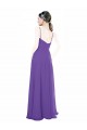 Long Chiffon A-Line Bridesmaid Dress with Deep V-Neckline and Side Slit UK