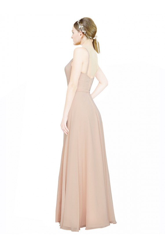 Chiffon Bridesmaids Dress with Matching Chiffon Tie Sash UK