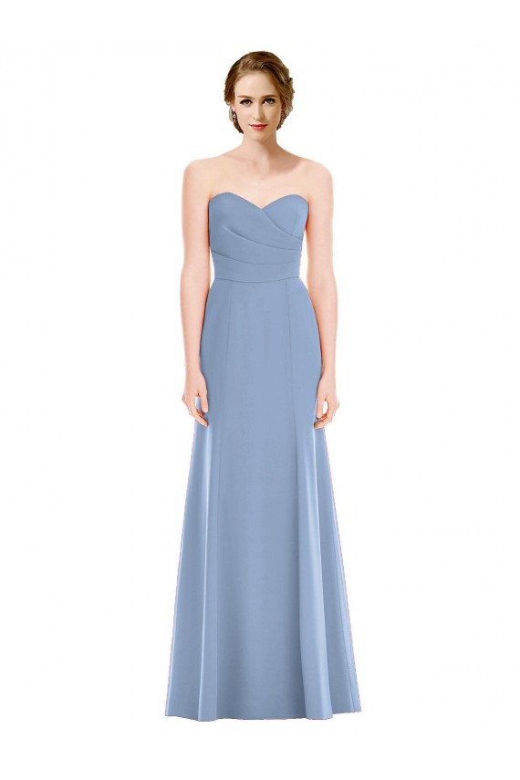 Draped Strapless Sweetheart Trumpet Chiffon Bridesmaid Dress UK
