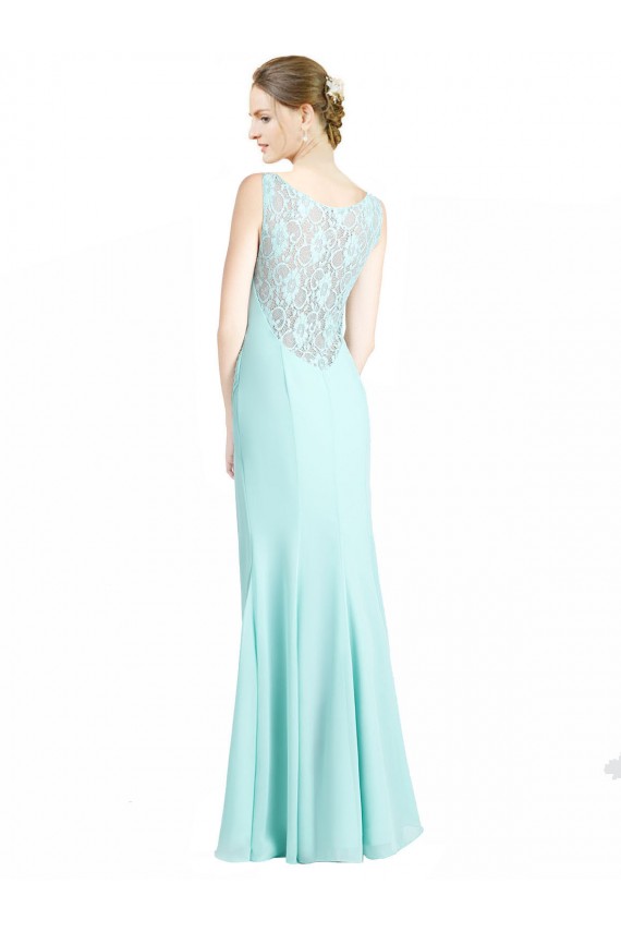 Ruched Bodice Sweetheart Chiffon Bridesmaid Dress with Lace Back UK