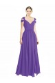 Off the Shoulder Cap Sleeves Chiffon Bridesmaid Dress with Pleats UK