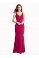 V-Neck Mermaid Chiffon Bridesmaid Dress with V-Back and Belt UK
