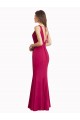 V-Neck Mermaid Chiffon Bridesmaid Dress with V-Back and Belt UK