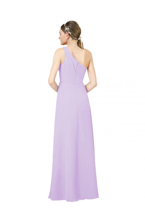 Grecian Inspired Simple One Shoulder Chiffon Bridesmaid Dress with Ruching UK