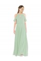 Off-the-Shoulder Long Chiffon Beachy Bridesmaid Dress UK