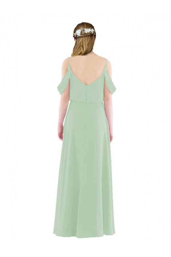 Off-the-Shoulder Long Chiffon Beachy Bridesmaid Dress UK
