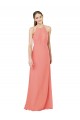 Modern Long Chiffon Bridesmaid Dress with Keyhole Back UK