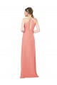 Modern Long Chiffon Bridesmaid Dress with Keyhole Back UK