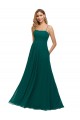 Chiffon Bridesmaid Dress with Pleated Bodice and Straps UK