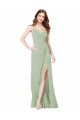 Floor Length Long Chiffon Bridesmaid Dress with Side Slit UK