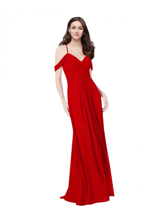 Cold Shoulder Chiffon Bridesmaid Dress UK