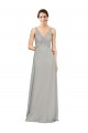 V-Neck Chiffon Bridesmaid Dress with Illusion Gathered Bodice UK