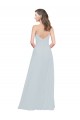 Slim A-Line Chiffon Bridesmaid Dress with Spaghetti Strap Gathered Bodice UK