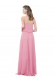 Spaghetti Strap Chiffon Bridesmaids Dress with Ruffle Overlay UK