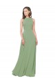 High Neck Chiffon Bridesmaids Dress with Low Cowl Back UK