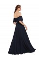 Off the Shoulder Floaty Sleeves Chiffon Bridesmaid Dress with High Slit UK
