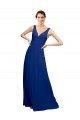 V-Neck Sheath Chiffon Bridesmaid Dress with V-Back UK