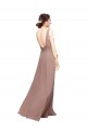 V-Neck Sheath Chiffon Bridesmaid Dress with V-Back UK