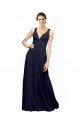 Open Back Long Chiffon Bridesmaid Dress with Plunging V-Neck Bodice UK