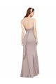 Fit and Flare Long Chiffon Bridesmaid Dress with Sash and Open Back UK