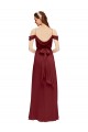 Grecian Inspired Draped Off the Shoulder Long Chiffon Bridesmaid Dress UK