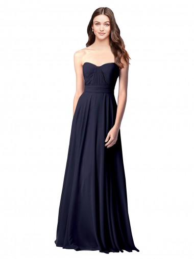 Luxe Chiffon Bridesmaid Dress with Sweetheart Neckline and Shirred Bodice UK