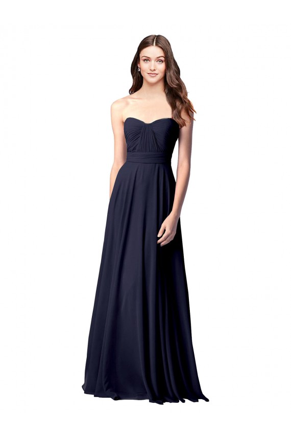 Luxe Chiffon Bridesmaid Dress with Sweetheart Neckline and Shirred Bodice UK