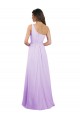 Draped One Shoulder A-Line Long Chiffon Bridesmaid Dress UK