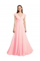 Chiffon A-Line Dress with Full Circle Skirt and Gathered Waistband UK
