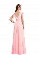 Chiffon A-Line Dress with Full Circle Skirt and Gathered Waistband UK