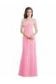 Single Shoulder Chiffon Bridesmaid Dress with Draped Bodice UK