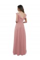 Chiffon A-Line Bridesmaid Dress with V-Neck Wrap Bodice UK