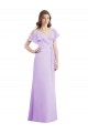 Ruffled Neckline Cold Shoulder Long Chiffon Bridesmaid Dress UK