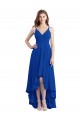 Draped High Low Chiffon Bridesmaid Dress with Cross Over Bodice UK