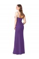 Strapless Chiffon Bridesmaid Dress with Pleated Wrap Bodice and Side Slit UK