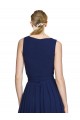 V-Neck Ruched Chiffon Bridesmaid Dress with Waistband UK