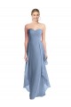 Strapless Chiffon Bridesmaid Dress with Skirt Overlay UK