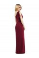One Shoulder Chiffon Bridesmaid Dress with Draped Front Slit UK
