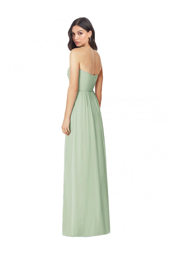 Strapless Sweetheart All-Over Shirring Chiffon Bridesmaid Dress UK