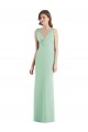 Sleek Open Back Chiffon V-Neck Bridesmaid Dress UK