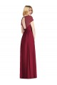 V-Neck Cap Sleeves Sheer Back Chiffon Bridesmaid Dress UK