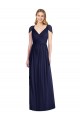 V-Neck Cap Sleeves Sheer Back Chiffon Bridesmaid Dress UK
