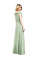 Draped Off the Shoulder Lux Chiffon Bridesmaid Dress UK